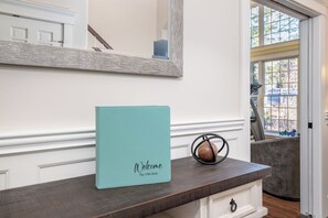 Foyer welcome book & guest book
