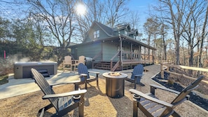 Gather around the fire pit for cozy evenings under the Smoky Mountain sky.
