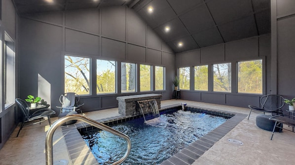 Enjoy our private indoor heated pool; the perfect spot to relax and unwind!