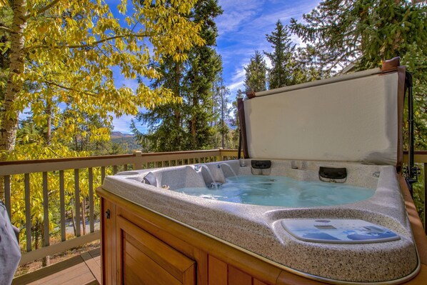 Enjoy star-gazing or wild-life watching from the hot tub