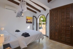 One of the spacious bedrooms