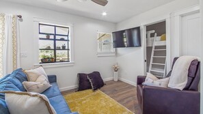 The living space has an open concept for comfortable seating.