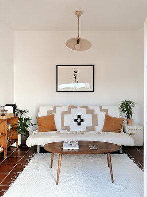 Living Room in The Cowboy Casita at Blanco Bungalow