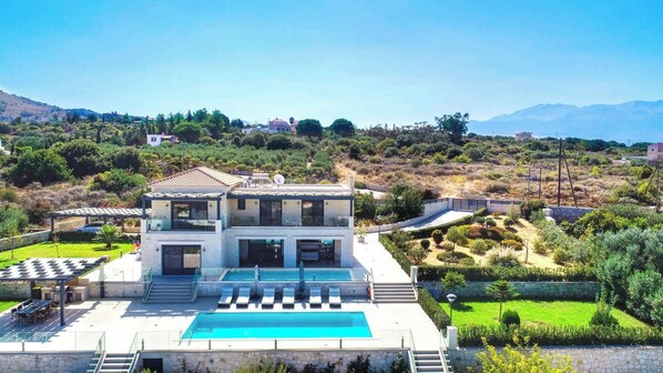 A private, 50 sq.m. swimming pool, 1.6 m deep with step access