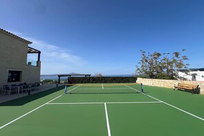 The villa features a pickleball court to enjoy all the fun, with your loved ones.