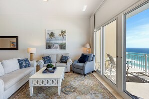 Spacious open-concept living area