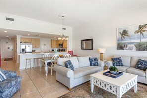 Spacious open-concept living area