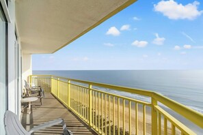 Sit down with a cup of coffee while watching the waves.