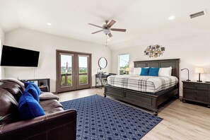 Sleep in luxury on this king bed.