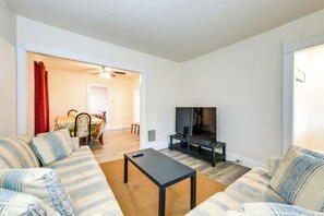 Living Room | Smart TV | Free WiFi | Window A/C Unit | Forced Heat