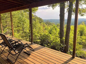 The view of Blue Ridge mountains form the deck
