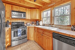 The kitchen is equipped with all the basics to prepare meals