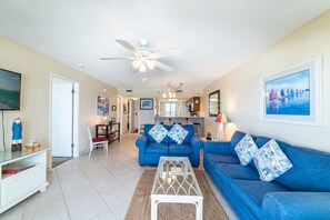 Queen sized sofa sleeper with matching loveseat