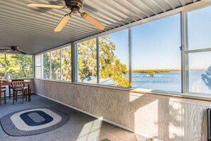 Open porch windows and house doors for and open air layout