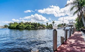 View from the dock of the New River