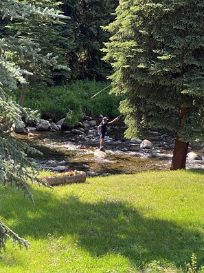 Fly fishing, right out back