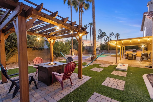 Backyard space is spacious and offers endless fun!