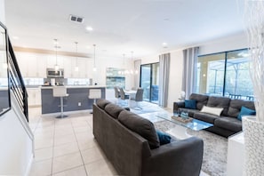 Open floor plan allows your group to spend time with one another in a relaxing space.