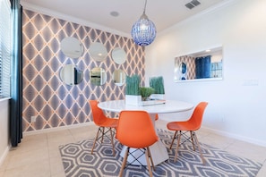 Another dining area allows your group more seating choices
