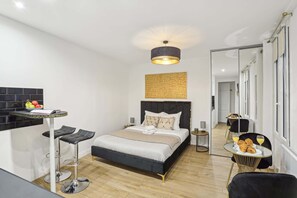 The open-plan living, kitchen and dining area