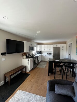 Fully equipped kitchen with plenty of appliances for all your cooking needs.