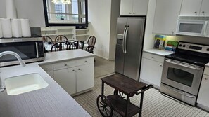 Chef style kitchen with all appliances stainless steel