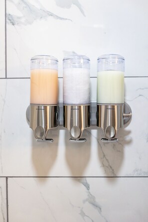 Forgot your toiletries? We got you covered with complimentary soap, shampoo, and conditioner.