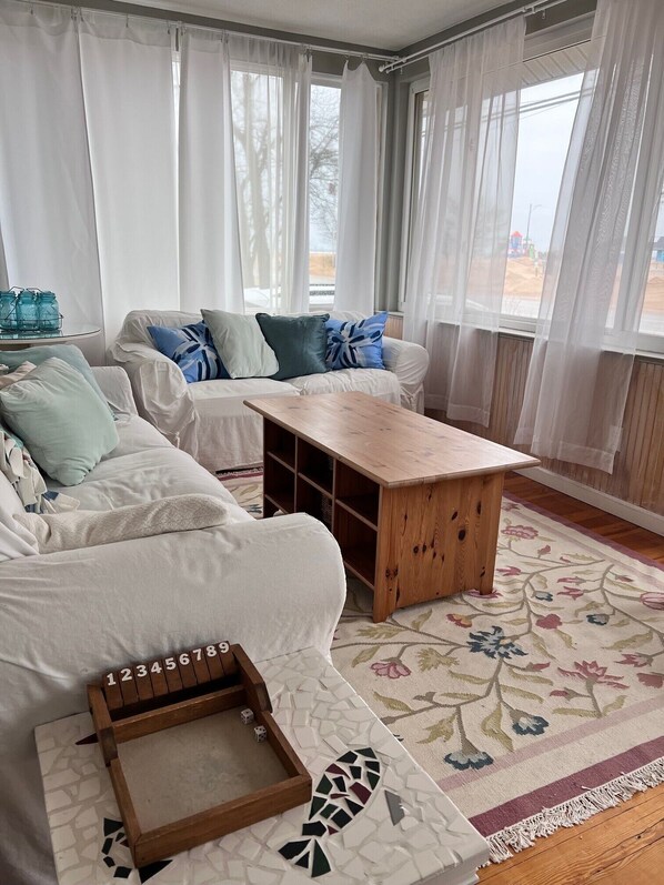 Spacious Sunroom facing Lake Michigan