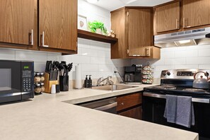 Complete set of cooking materials provided, including utensils, cookware, and everything you need to prepare delicious meals