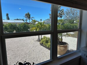 Lots of daylight. Windows have top up bottom down cellular shades for privacy.