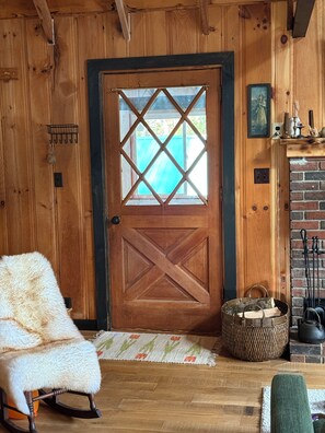 cabin main entrance from 3 season room