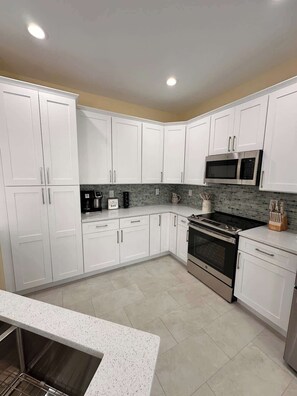 Fully stocked kitchen from grilling on the Blackstone, baking, bar accessories