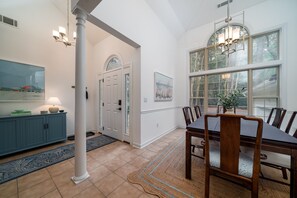 The dining room sits just off the entry