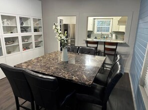 Dining Area | Large Table For 6 | Bar Top For 2 | High Chair | Dishware Provided