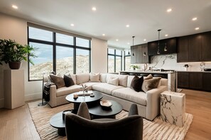 Plush sectional sofa and chair