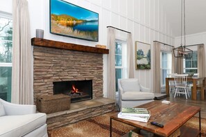 Cozy Living Room with Fireplace