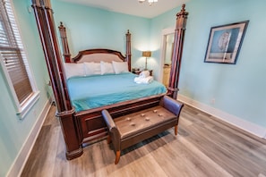 - Rest easy in this spacious bedroom featuring a plush bed and soothing ambiance - Thoughtful details, warm lighting, and soft linens create a peaceful retreat - Wake up refreshed and ready to explore, with comfort at the heart of your stay