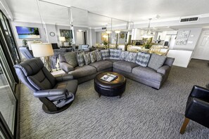 Large Living Area with Views of the Ocean, Beautifully Decorated