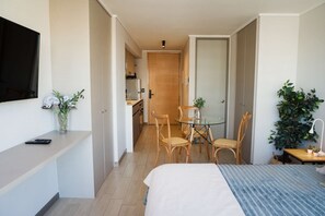Cozy studio apartment with modern amenities and a bright, inviting atmosphere, perfect for a relaxing stay in the heart of the city.
