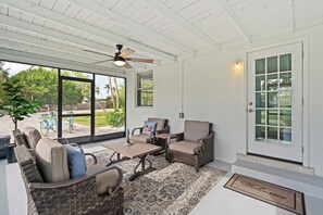 Relaxing enclosed front porch