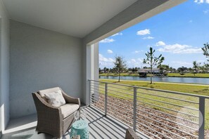 Patio Balcony #Disney #Parks #kingdom #springs #StoreyLake #resort #Apartment #Vacation #Rental #waterpark #Kissimmee #Orlando #universal #citywalk