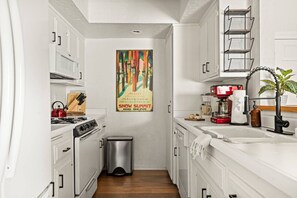 You'll have all the essentials for cooking, from pots and pans to appliances.