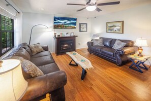 Cozy living room  with fireplace