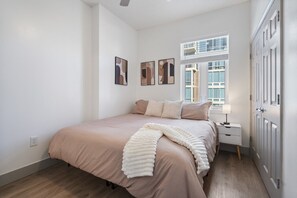 Bedroom #1 with a comfy King bed & TV!