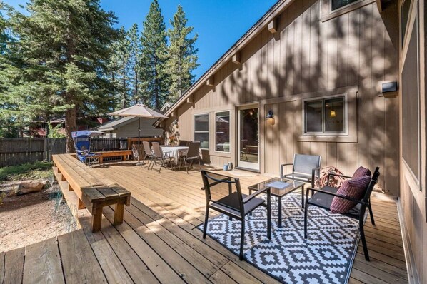 Spacious Back Deck with Forest Views