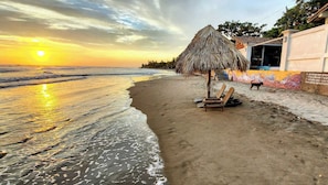 Standard Sunsets here at the Beach House. Our rancher with seating is the best place on the beach to watch the sun go down every evening.