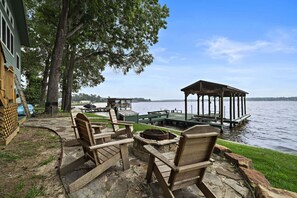 Enjoy s'mores & laughter by the crackling fire pit