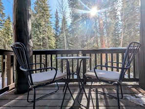 Private balcony with forest views #winter