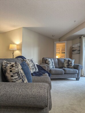 Large comfortable couches to lounge on.