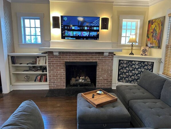 Living Room with 55 Inch LCD Smart TV